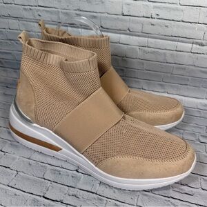 Mudd Beige Knit High-Top Sneakers